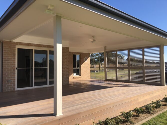Outdoor Deck building before Timber entertaining area