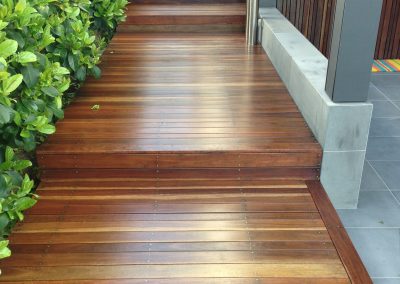 Backyard timber walkway and stairs