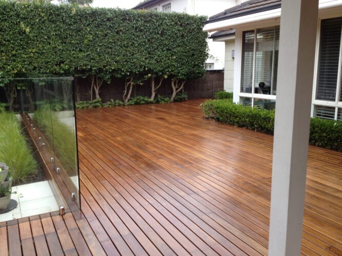Outdoor Timber deck construction
